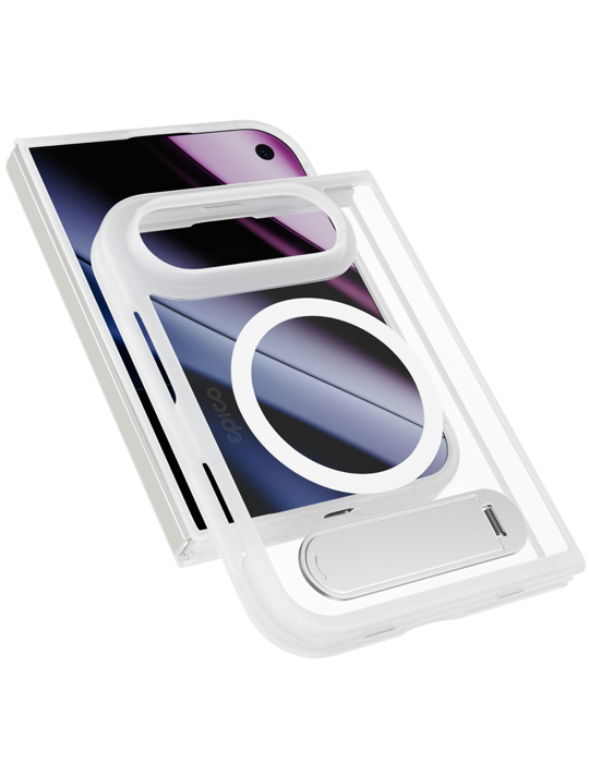 Kryt Epico HeroStand Mag+ iPhone Duo se skládacím stojánkem, čirá