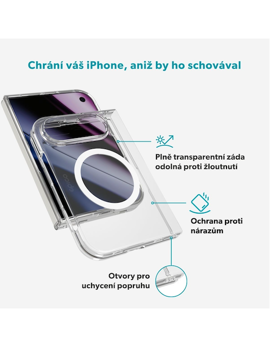 Kryt Epico HeroSlim Mag+ Case iPhone Duo Qi2 & MagSafe kompatibilní, čirá