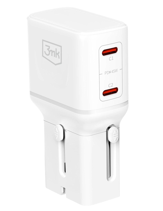 Cestovní nabíječka do sítě 3mk InCharge Globe 45W, bílá