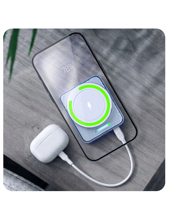 Kompaktní powerbanka 5000 mAh 22.5W MagSafe 3mk PowerMag Handy, bílá