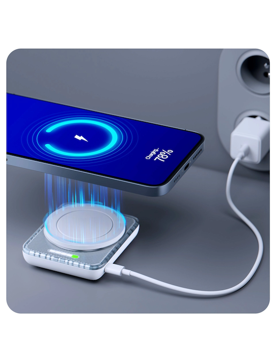 Kompaktní powerbanka 5000 mAh 22.5W MagSafe 3mk PowerMag Handy, bílá