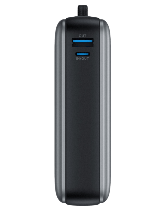 O2 powerbanka 20 000 mAh 65W s vestavěným kabelem, šedá