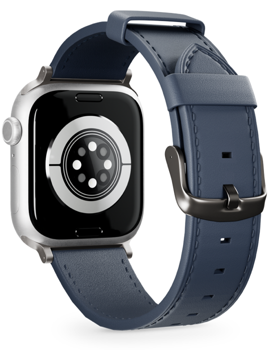 Řemínek Apple Watch Leather 42/44/45/46/49 mm, modrá