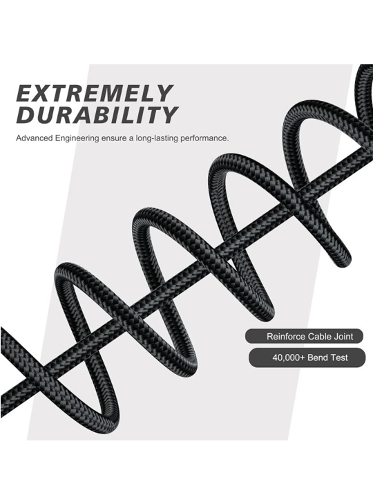 Kabel USB-C/USB-C 60W Nylon, šedá