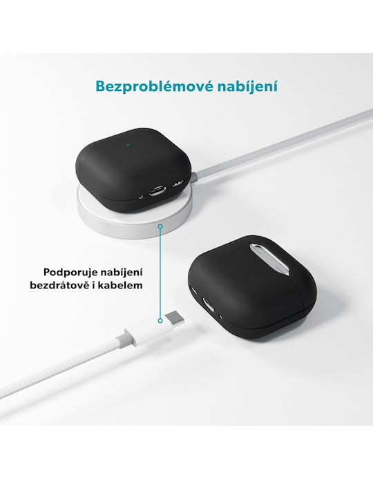 Epico kožené pouzdro pro AirPods Pro 3, černá