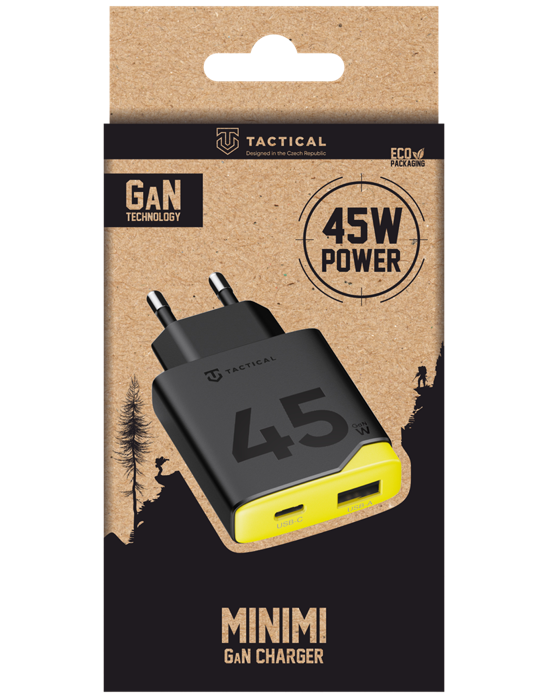 Nabíječka Tactical Minimi GaN 45W AC, černá