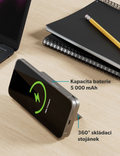 Bezdrátová powerbanka Epico UltraPack Qi2 Stand 5000mAh hliníková Mag+, titanová
