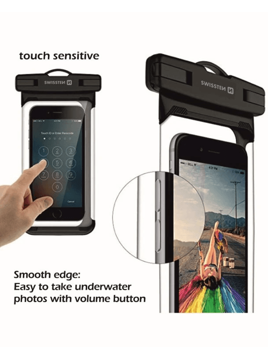 SWISSTEN vodotěsné pouzdro na telefon Waterproof, černá