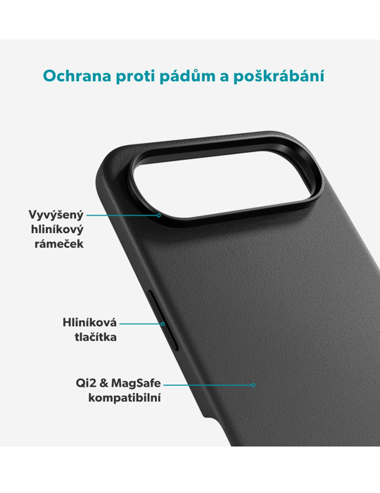Kryt Epico Leather Pro Mag+ iPhone Air Qi2 & Magsafe kompatibilní, černá