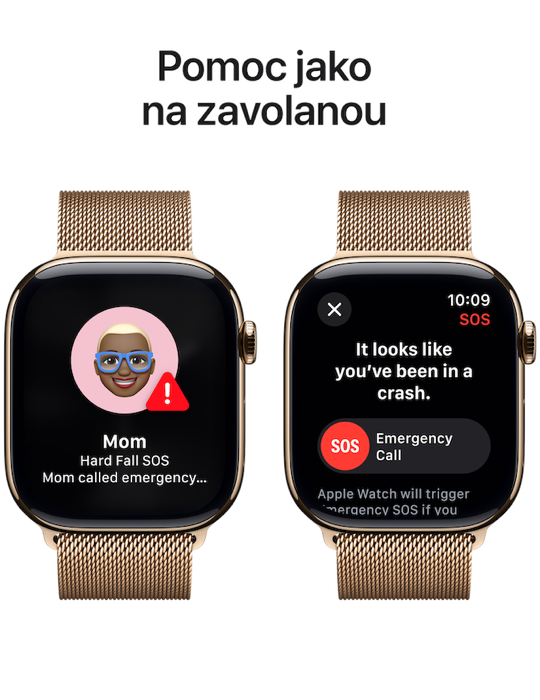 Apple Watch Series 10 GPS + Cellular 42mm zlaté titanové pouzdro se zlatým Milánským tahem, zlatá - Milánský tah