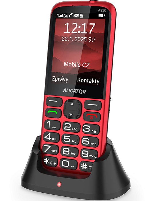 Aligator A930 Senior 4G, červená