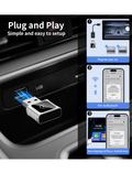 Carlink adapter Swissten pro Apple Carplay a Android Auto USB-A/C, stříbrná