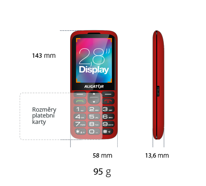Aligator A930 Senior 4G, červená