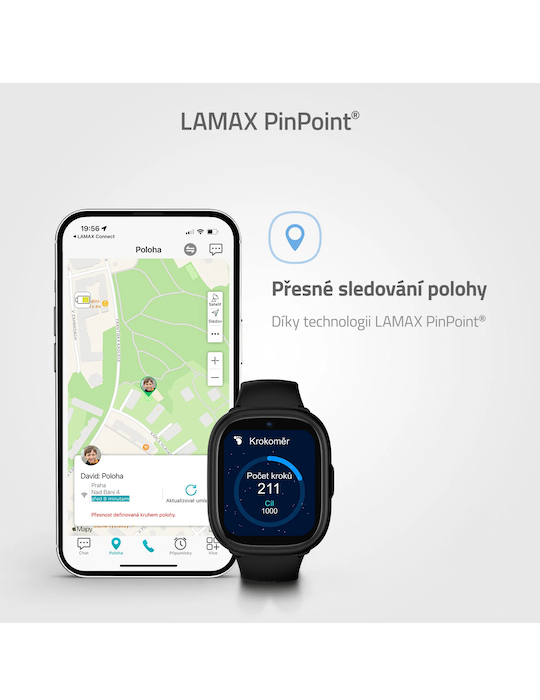 Hodinky Lamax WatchY4 Plus, černá