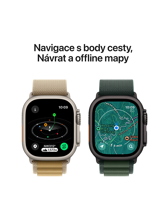 Apple Watch Ultra 2 GPS + Cellular 49mm přírodně titanové pouzdro s přírodně titanovým Milánským tahem S, přírodní titan - Milánský tah S