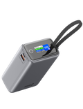 Cestovní powerbanka Swissten 25000 mAh s integrovaným kabelem USB-C, šedá