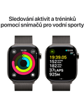 Apple Watch Series 10 GPS + Cellular 42mm břidlicově šedé titanové pouzdro s břidlicově šedým Milánským tahem, břidlicově šedá - Milánský tah
