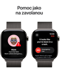 Apple Watch Series 10 GPS + Cellular 42mm břidlicově šedé titanové pouzdro s břidlicově šedým Milánským tahem, břidlicově šedá - Milánský tah