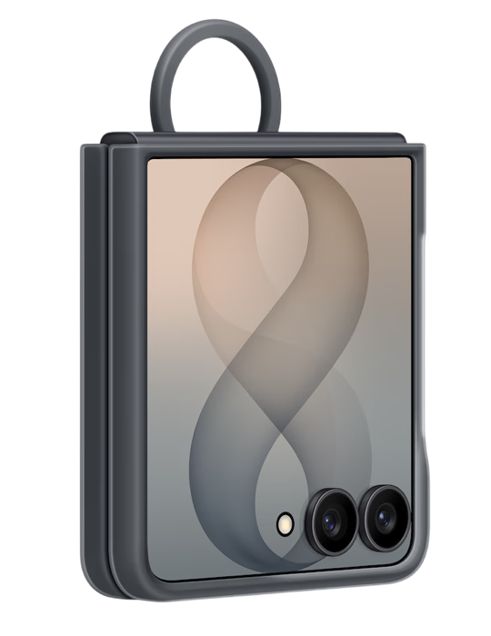 Kryt Silicone Ring Magnet pro Samsung Galaxy Z Flip, šedá
