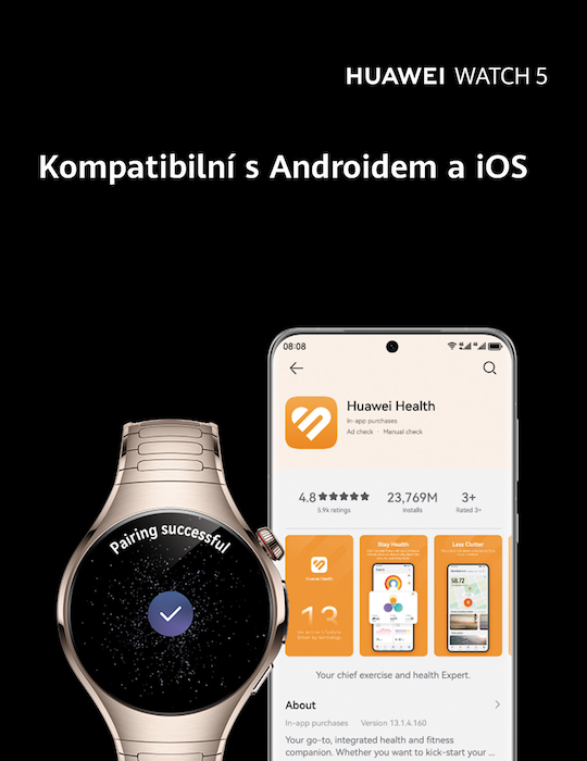 Hodinky Huawei Watch 5 46 mm LTE, černá