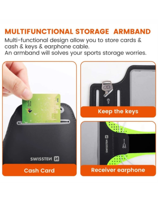 Sportovní pouzdro Swissten Armband Case 7.0", černá