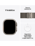 Apple Watch Ultra 4 GPS + Cellular 49mm, Titan přírodní/přírodní tit. milánský S