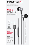 Sluchátka Swissten USB-C Metallic, černá