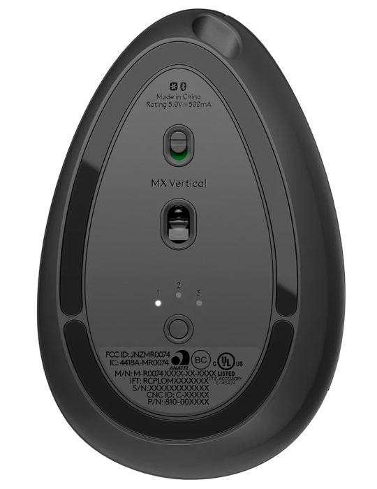Bezdrátová myš Logitech MX Vertical Advanced Ergonomic, šedá