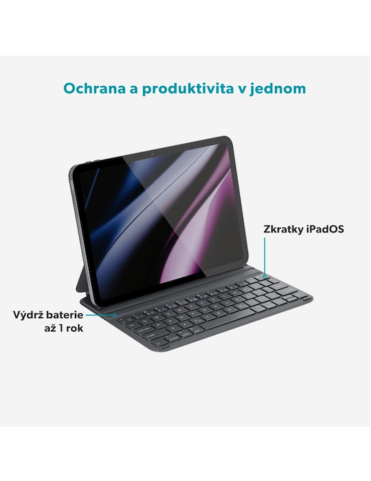 Epico UltraBoard plochá klávesnice s pouzdrem EK20 iPad Pro 11" (1.-4. gen)/Air 10,9" (A14-M1)/Air 11" (M2-M4) - CZ - šedá (O2), šedá