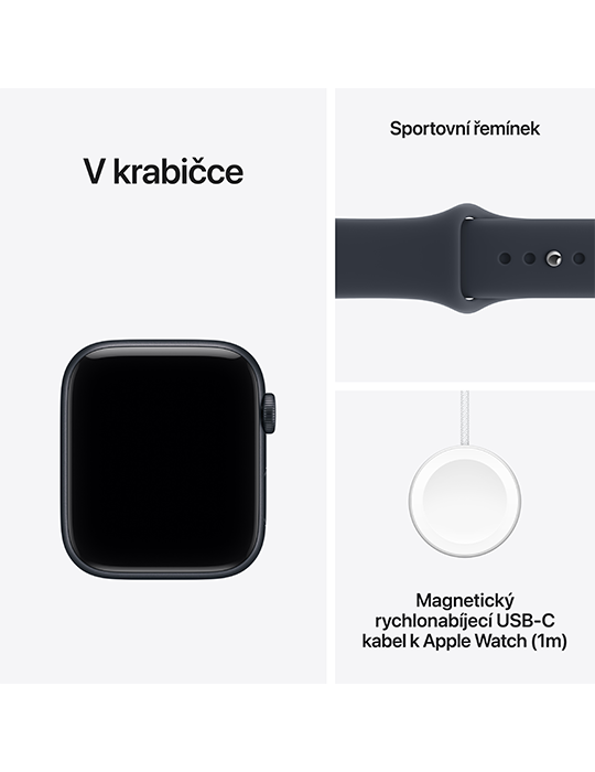 Apple Watch SE 3 GPS 40mm, Hliník temně ink./námořn. mod. sport S/M