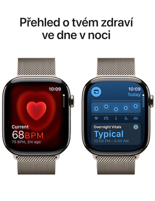Apple Watch Series 10 GPS + Cellular 42mm přírodně titanové pouzdro, přírodní titan - Milánský tah