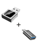 Carlink adapter Swissten pro Apple Carplay a Android Auto USB-A/C, stříbrná