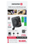 Powerbanka Swissten All-in-one Pro s výměnnými vidlicemi (USA,EU,UK) 10 000 mAh 20W, černá