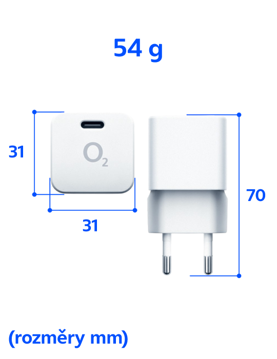 Nabíječka O2 USB-C 35W Power Delivery ECO, bílá