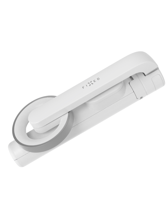 Selfie tyč FIXED MagSnap pro Apple s MagSafe uchycením, ovládáním a stativem, bílá