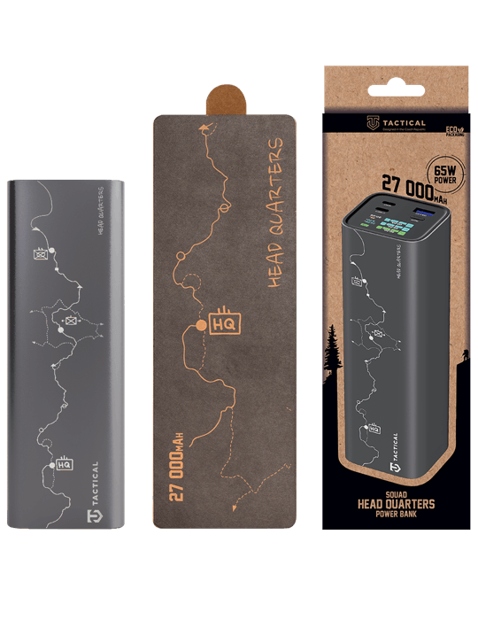Powerbanka Tactical Squad Head Quarters 65W 27 000mAh, šedá