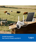 Solárně napájená bezpečnostní kamera s otáčením/naklápěním (Pan/Tilt), Wi-Fi a 4G LTE (Sada) Tapo C665G KIT, bílá