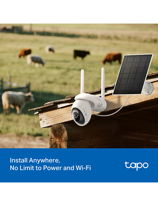 Solárně napájená bezpečnostní kamera s otáčením/naklápěním (Pan/Tilt), Wi-Fi a 4G LTE (Sada) Tapo C665G KIT, bílá