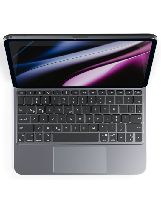 Tenká hliníková klávesnice s pouzdrem EK40 pro Apple iPad 10,9" (2022)/11", černá