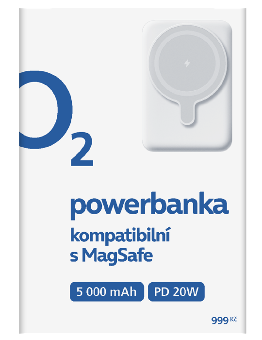 O2 powerbanka MagSafe 5000mAh 20W PD 3.0