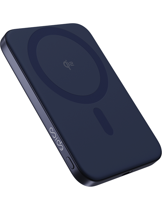 Hliníková bezdrátová powerbanka Slim Qi2 5000mAh Mag+ EM51, modrá