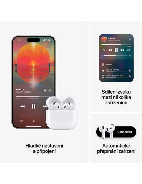 Sluchátka Apple AirPods 4, bílá