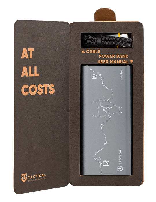 Powerbanka Tactical Squad Company 30W 10 000mAh, šedá