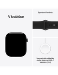 Apple Watch Series 12 GPS + Cellular 42mm, Hliník černý/černý sport řemínek S/M