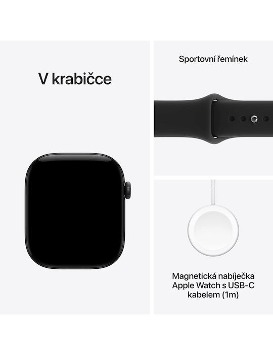 Apple Watch Series 12 GPS + Cellular 42mm, Hliník černý/černý sport řemínek S/M