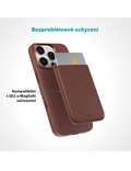 Peněženka Epico Mag+ Leather Wallet, hnědá