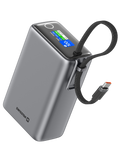 Cestovní powerbanka Swissten 25000 mAh s integrovaným kabelem USB-C, šedá