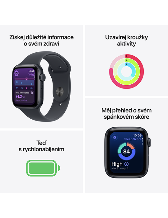 Apple Watch SE 3 GPS + Cellular 40mm hvězdné bílé hliníkové pouzdro s hvězdně bílým sportovním řemínkem S/M, hvězdně bílá