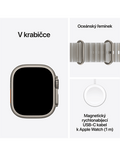 Apple Watch Ultra 4 GPS + Cellular 49mm, Titan přírodní/průsvit. šedý oceánský
