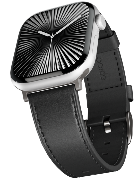 Řemínek Apple Watch Leather 42/44/45/46/49 mm, černá